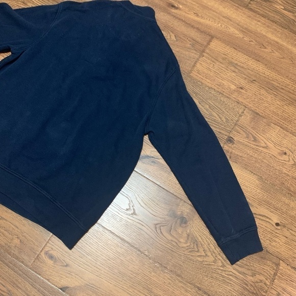 VAN Heusen Sweater Adult XL Blue 1/4 Zip Long Sleeve Cotton Blend Mock Neck - Picture 8 of 17